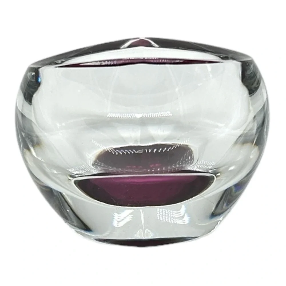 ROYAL LIMITED Candle Holder 24% Lead Crystal Purple Votive Tealight Home Decor